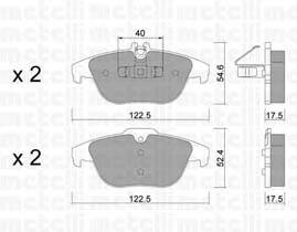 METELLI 22-0666-2 Комплект тормозных колодок,