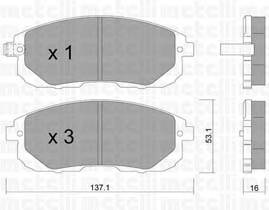 METELLI 22-0876-0 Комплект гальмівних колодок,