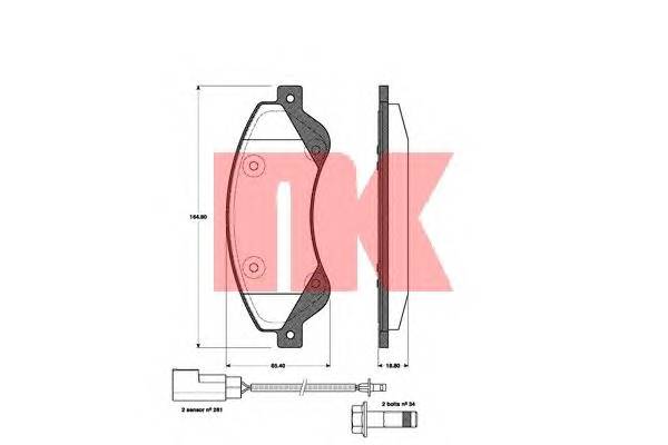 NK 222564 Комплект тормозных колодок,