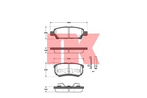 NK 223027 Комплект гальмівних колодок,