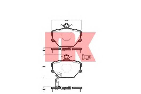 NK 223344 Комплект тормозных колодок,