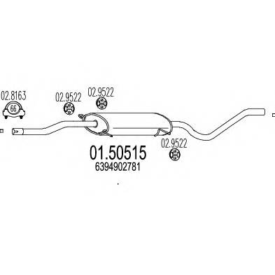 MTS 01.50515 Средний глушитель выхлопных