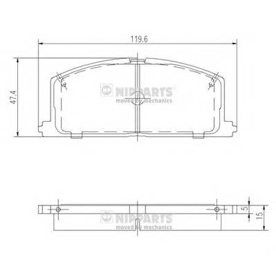 NIPPARTS J3602035 Комплект гальмівних колодок,