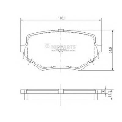 NIPPARTS J3608017 Комплект тормозных колодок,