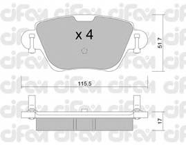 CIFAM 822-319-0 Комплект тормозных колодок,