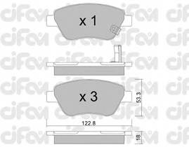 CIFAM 822-321-2 Комплект тормозных колодок,