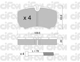 CIFAM 822-604-0 Комплект гальмівних колодок,