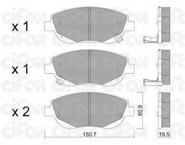 CIFAM 822-879-0 Комплект гальмівних колодок,