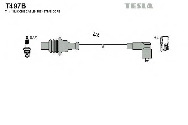 TESLA T497B Комплект дротів запалювання