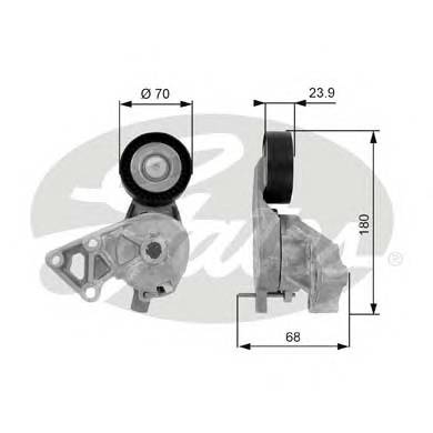 GATES T38307 Натяжний ролик, полікліновий