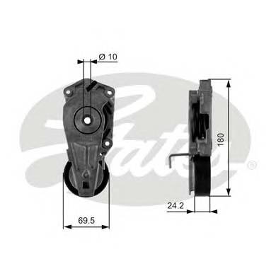 GATES T38405 Натяжной ролик, поликлиновой