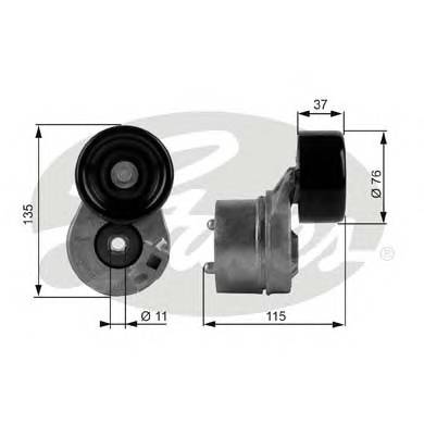 GATES T38431 Натяжной ролик, поликлиновой