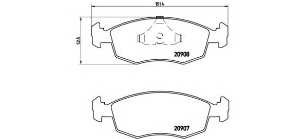 BREMBO P 24 019 Комплект тормозных колодок,