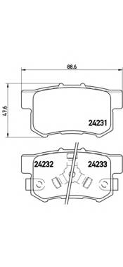 BREMBO P 28 051 Комплект гальмівних колодок,