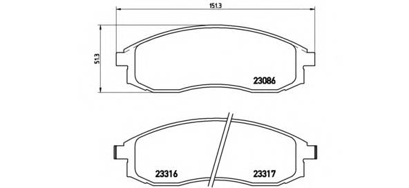 BREMBO P 54 032 Комплект гальмівних колодок,