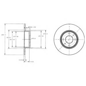 DELPHI BG2322 Тормозной диск