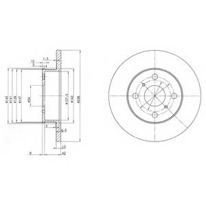 DELPHI BG2597 Тормозной диск