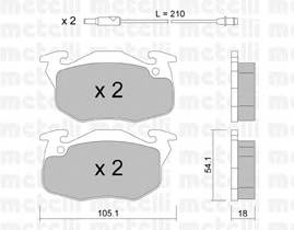 METELLI 22-0037-0 Комплект гальмівних колодок,