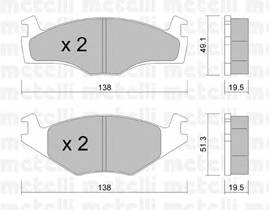 METELLI 22-0045-1 Комплект гальмівних колодок,