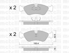 METELLI 22-0117-0 Комплект гальмівних колодок,