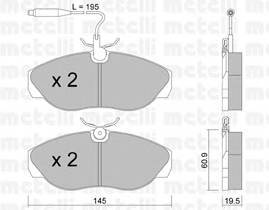 METELLI 22-0154-0 Комплект гальмівних колодок,