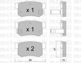 METELLI 22-0173-0 Комплект гальмівних колодок,