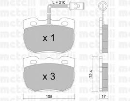 METELLI 22-0177-0 Комплект гальмівних колодок,