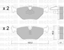 METELLI 22-0210-0 Комплект гальмівних колодок,