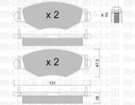 METELLI 22-0254-0 Комплект тормозных колодок,