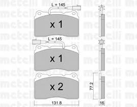 METELLI 22-0288-0 Комплект гальмівних колодок,