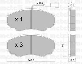 METELLI 22-0325-0 Комплект гальмівних колодок,