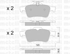 METELLI 22-0337-1 Комплект гальмівних колодок,