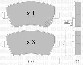 METELLI 22-0485-1 Комплект тормозных колодок,