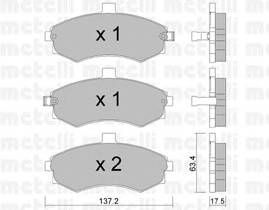 METELLI 22-0504-0 Комплект тормозных колодок,