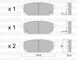 METELLI 22-0516-0 Комплект гальмівних колодок,