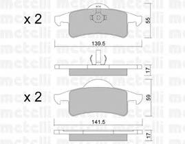 METELLI 22-0526-0 Комплект гальмівних колодок,