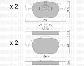 METELLI 22-0534-0 Комплект гальмівних колодок,