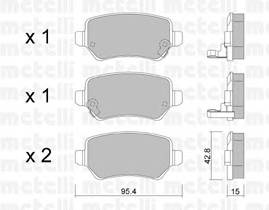 METELLI 22-0542-0 Комплект гальмівних колодок,