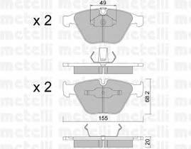 METELLI 22-0558-0 Комплект тормозных колодок,