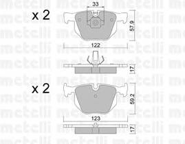 METELLI 22-0561-0 Комплект тормозных колодок,