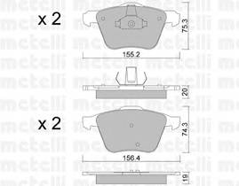 METELLI 22-0599-1 Комплект тормозных колодок,