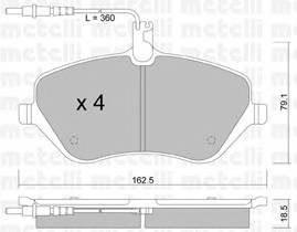 METELLI 22-0601-0 Комплект тормозных колодок,