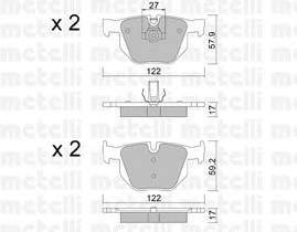 METELLI 22-0644-0 Комплект гальмівних колодок,