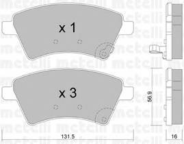 METELLI 22-0702-0 Комплект тормозных колодок,