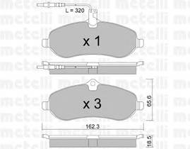 METELLI 22-0707-0 Комплект гальмівних колодок,