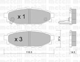 METELLI 22-0764-0 Комплект гальмівних колодок,