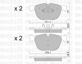 METELLI 22-0770-0 Комплект гальмівних колодок,