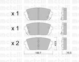 METELLI 22-0784-0 Комплект гальмівних колодок,