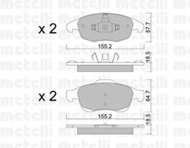 METELLI 22-0800-0 Комплект тормозных колодок,