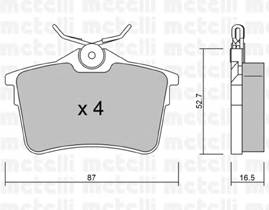 METELLI 22-0816-0 Комплект гальмівних колодок,